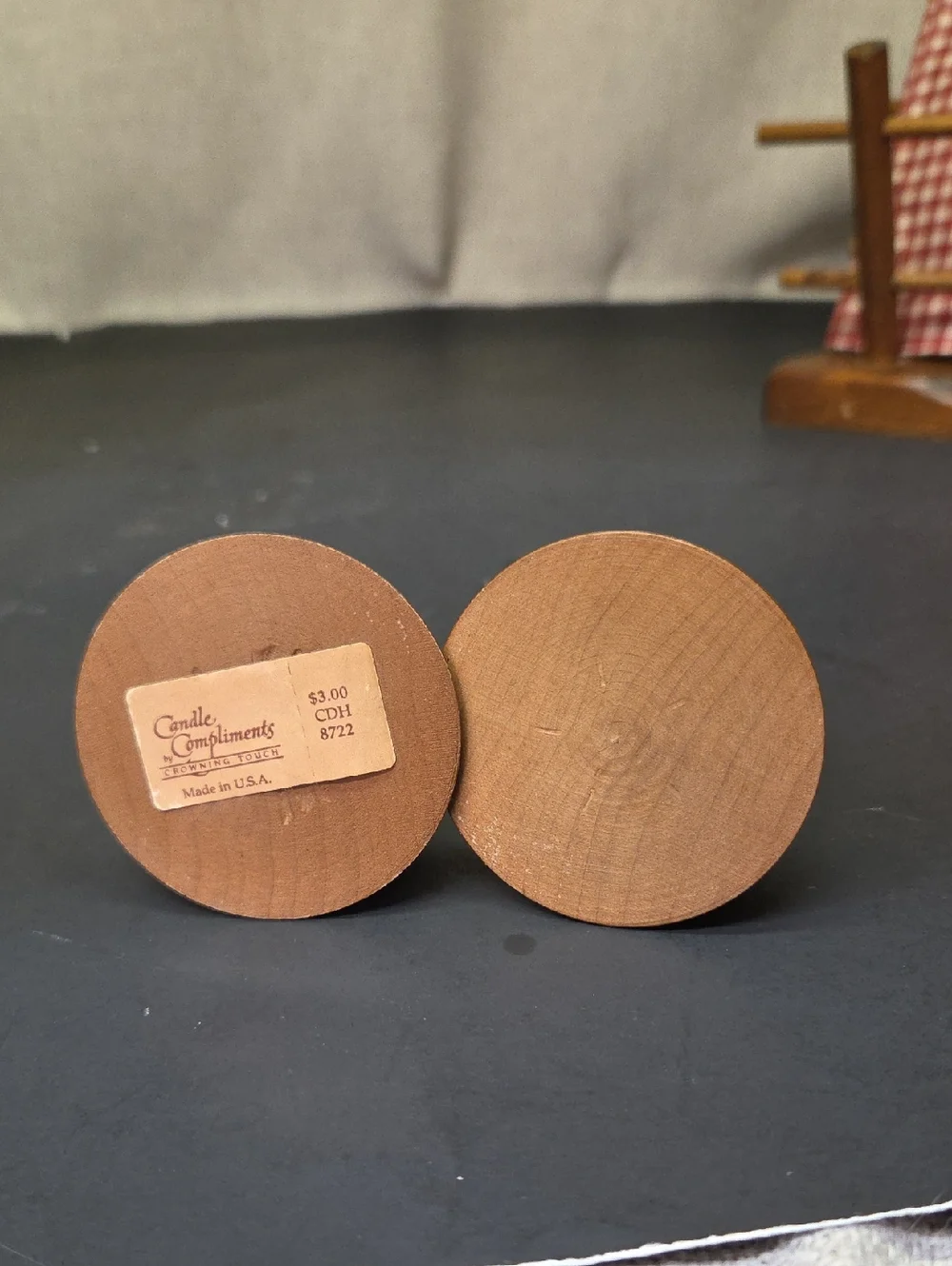 Vtg CORNWALL WOOD PRODUCTS Spindle Napkin/Letter Holder, S&P, Candle‎ Holders